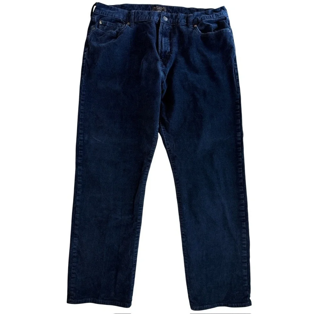 Banana Republic Corduroy‎ Pants Mens 40x34 Navy Blue Slim Fit Travel Jean 750853